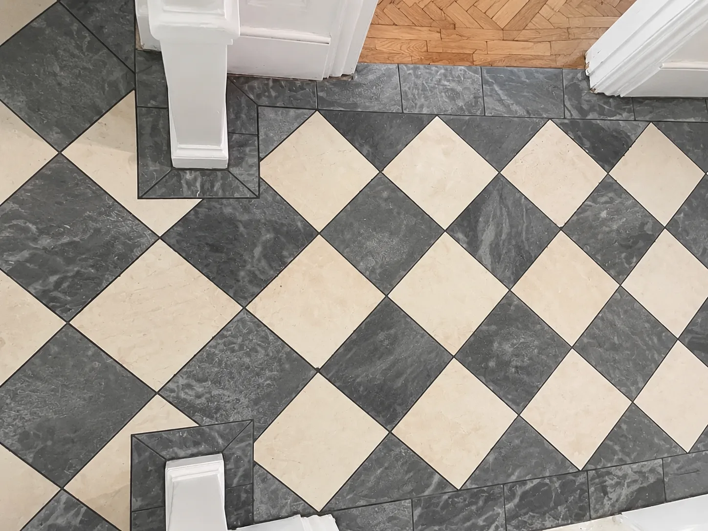 Exterior tiling completed to a clean, level finish