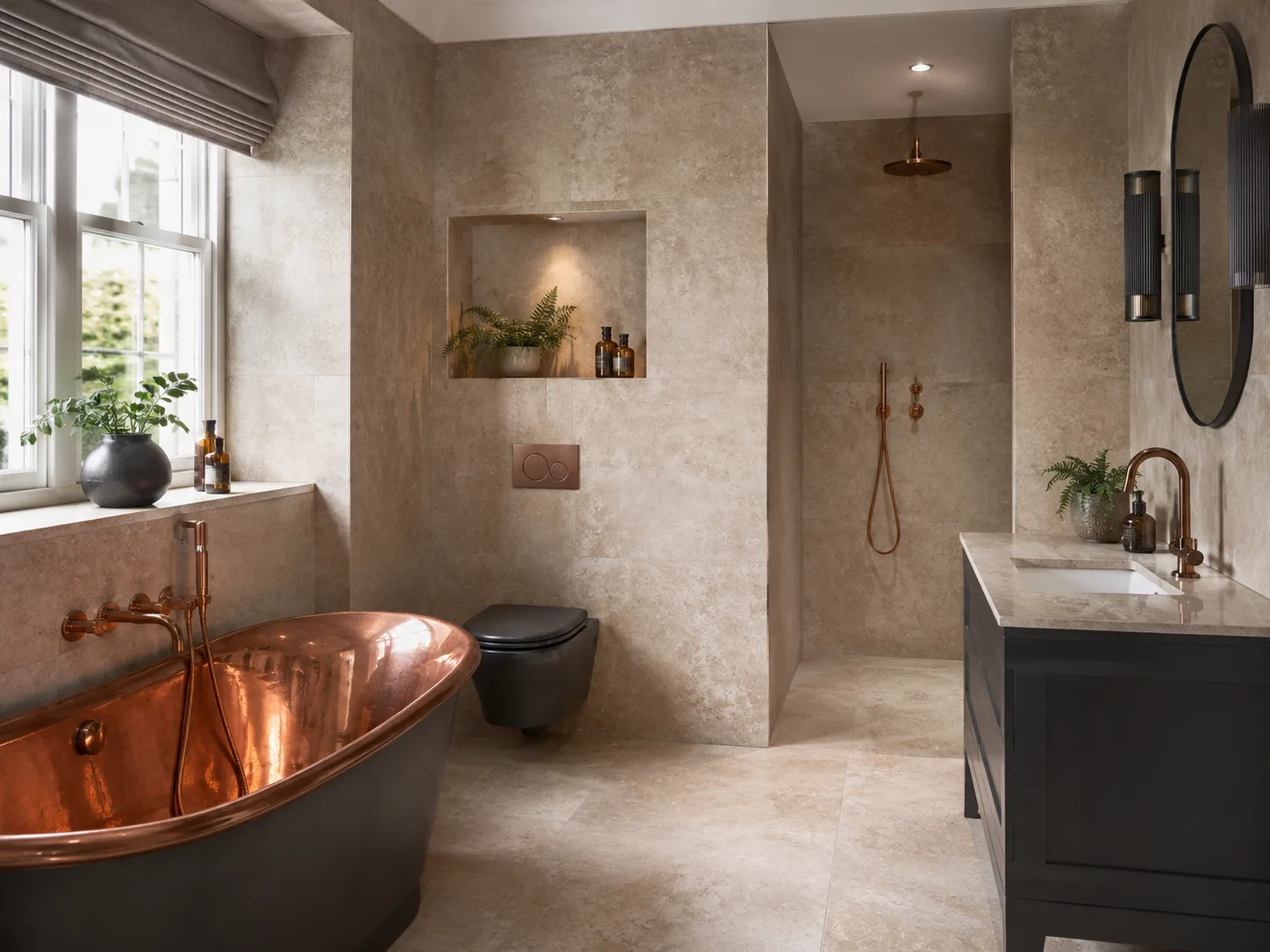 Travertine tiling detail